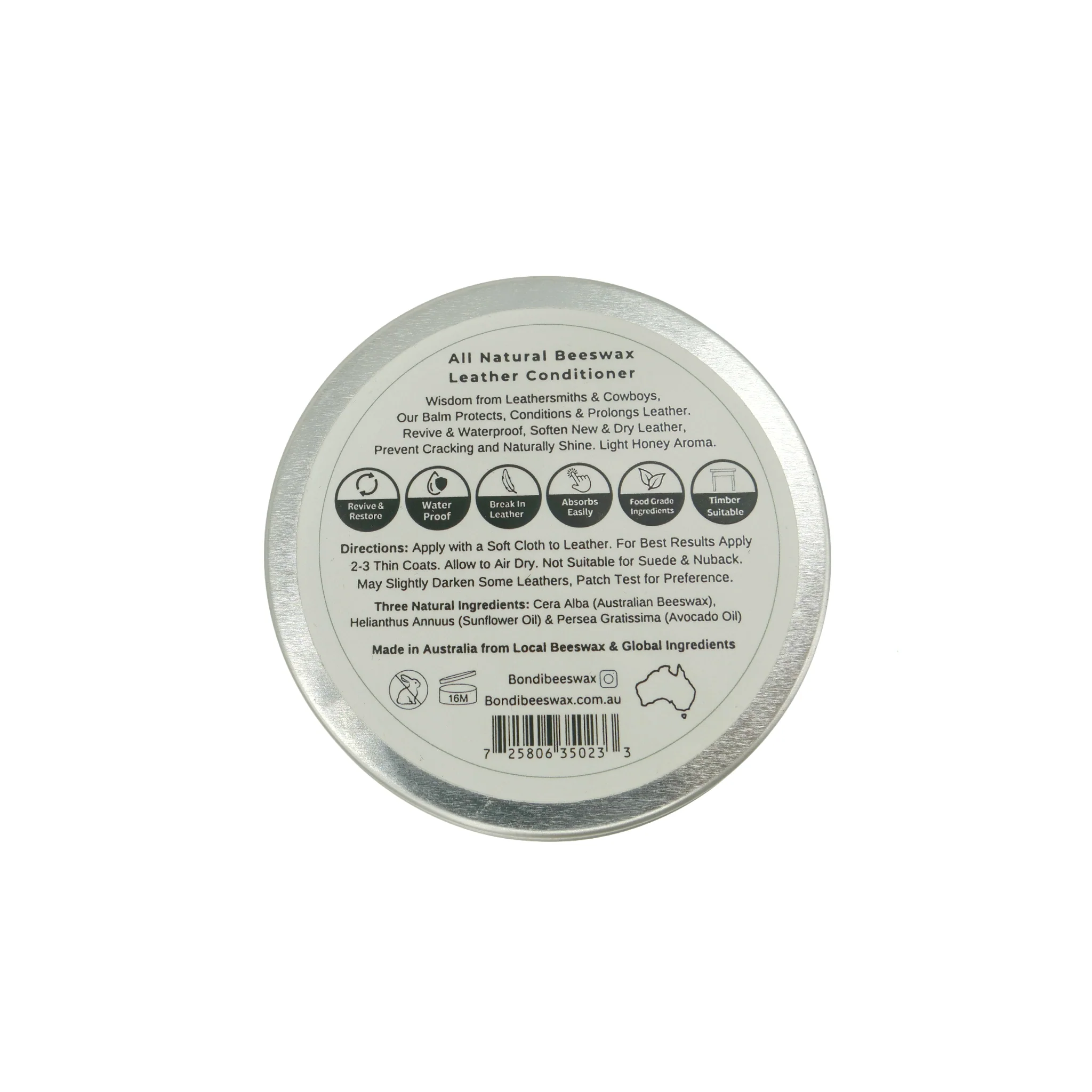 Bondi Beeswax All Natural Leather Conditioner 100g - Image 3